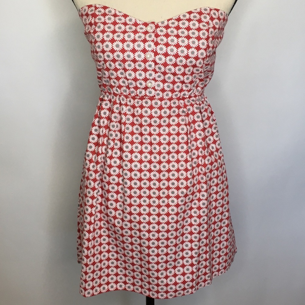 Judith March Strapless Daisy Print Dress